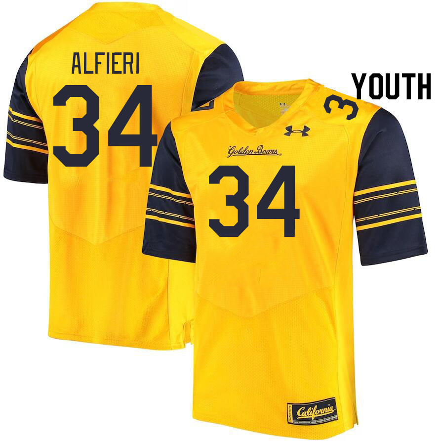 Youth #34 Andy Alfieri California Golden Bears College Football Jerseys Stitched Sale-Gold - Click Image to Close
